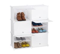 Relaxdays White Shoe Cabinet with 12 Compartments