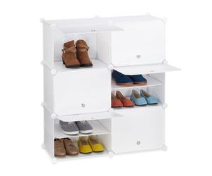 Relaxdays White Shoe Cabinet with 12 Compartments