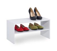 Relaxdays White Shoe Organiser with 2 Levels