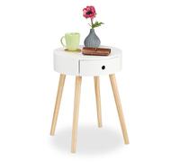 Relaxdays White Side Table with Drawer