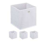Relaxdays White Storage Boxes with Loop Grip