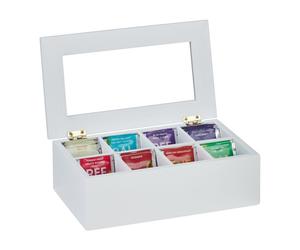 Relaxdays White Tea Organiser with 8 compartments