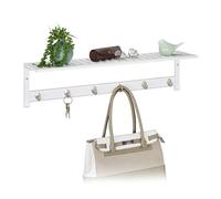 Relaxdays White Wall Towel Rack