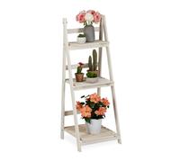 Relaxdays White Wooden Flower Rack