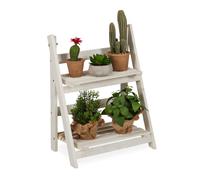 Relaxdays White Wooden Flower Rack