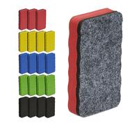 Relaxdays Whiteboard Eraser, Set of 20, Magnetic Sponge, Square, School & Office, HxWxD: 2 x 10.5 x 5.5 cm, Colourful, Foam