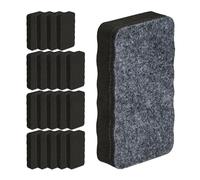 Relaxdays Whiteboard Eraser, Set of 20, Magnetic Sponge, Square, School & Office, HxWxD: 2 x 10.5 x 5.5 cm, EVA, Black, Foam