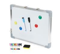 Relaxdays whiteboard, with Accessories, wipeable, one-Sided Magnetic, Board with Corner Protection, 30 x 40 cm, White