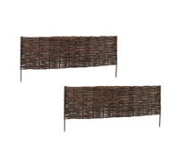 Relaxdays Willow Edging Wicker Plug-in Flowerbeds Lawns Low Bed Border 100x30 cm Brown