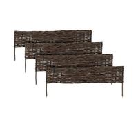 Relaxdays Willow Edging Wicker Plug-in Flowerbeds Lawns Low Border 100x20cm Brown
