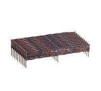 Relaxdays Willow Flowerbed Edging Set of 10, 10 x 100 cm, Push-in, Low, Brown