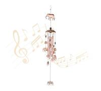 Relaxdays Wind Chime, with Bells & Elephants, Metal, Hanging Decoration, Indoors & Outdoors, HxD: 90 x 11.5 cm, Copper, Stainless steel