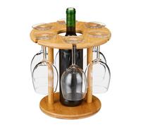Relaxdays Wine Glass Holder Bamboo for 6 Glasses