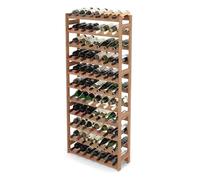 Relaxdays wine rack, 77 bottles, walnut, 166 x 72.5 x 25 cm, for red & white, natural