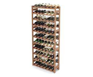 Relaxdays wine rack, 77 bottles, walnut, 166 x 72.5 x 25 cm, for red & white, natural
