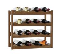 Relaxdays Wine Rack for 16 Bottles, Walnut, HWD: 38 x 42 x 21 cm, Holds Red & White Wine, Natural