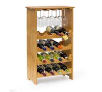 Bamboo wine rack Stackable Bamboo Wine Holder Wooden Wine Stand Rustic 3 Parts