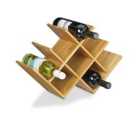 Relaxdays Rack made Bamboo, Size: 31.5 x 47 x 16.5 cm 8 Shelf Wooden Holder for