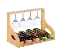 Relaxdays Wine Rack with Glass Holder
