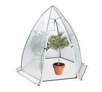 Relaxdays Wintering Tent, Foil Greenhouse, HWD: 185 x 180 x 160 cm, Cold Protection for Plants, Flowerbeds, Transparent, 98 x 44 x 38 cm