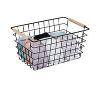 Relaxdays Wire Basket with Wooden Handles