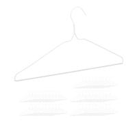 Relaxdays Wire Coat Hangers Set of 50, Compact Clothes Holders, Rail for Pants and Skirts, White