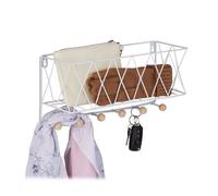 Relaxdays Wired Wall Shelf with Hook Rail