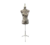 Relaxdays Women's Dress Form, Height-Adjustable 130-167 cm, Paris Print, Wooden Stand, Colourful, 167x41x34 cm