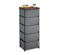 Relaxdays Wood-Effect Dresser with Fabric Drawers