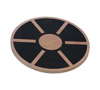 Relaxdays Wooden Balance Board, Beginner & Advanced, Fitness Board, WxD: 8 x 40 cm, Balance Trainer, Wooden, Round, Natural/Black