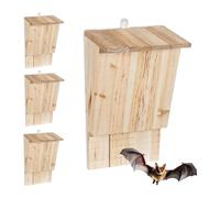 Relaxdays Wooden bat boxes, 4 pack
