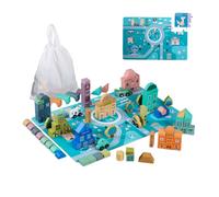 Relaxdays Wooden Block Set with City Design
