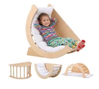 Relaxdays Wooden climbing arch with cushion