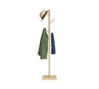 Relaxdays Wooden Coat Stand with 8 Hooks