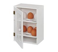 Relaxdays Wooden Egg Cabinet, 12 Pieces, Country House Style, Freestanding, White, H x W x D: 25 x 18 x 12 cm