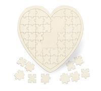 Relaxdays Wooden Heart Puzzle, Wedding Guest Book, Baptism, Birthdays 49 Pieces to Paint, W x D: 45 x 45 cm, Natural, Wood, Pack of 49