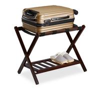 Relaxdays Wooden Luggage Rack Foldup with 2 Racks