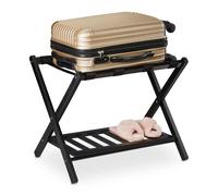 Relaxdays Wooden Luggage Rack Foldup with 2 Racks
