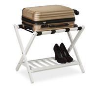 Relaxdays Wooden Luggage Rack Foldup with 2 Racks