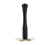 Relaxdays Wooden Pepper Mill, Ceramic Grinding Mechanism, Large, Size: 40 x 6 x 6 cm, Classic Design, Black, Wood, 5.5 x 5.5 x 39.5 cm