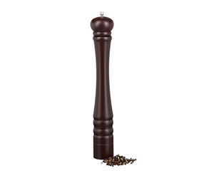 Relaxdays Wooden Pepper Mill, Ceramic Grinding Mechanism, Large, Size: 40 x 6 x 6 cm, Classic Design, Choco Brown