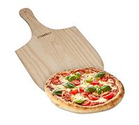 Relaxdays Wooden Pizza Peel, 30.5 x 54 cm, Pizza Spatula Paddle, With Handle, Brown