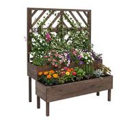 Relaxdays Wooden planter with trellis