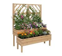 Relaxdays Wooden planter with trellis