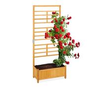 Relaxdays Wooden Planter with Trellis