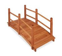 Relaxdays Wooden Pond Bridge With Rails