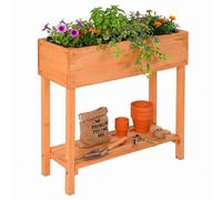 Relaxdays Wooden raised bed 80x80x30cm liner
