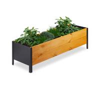 Relaxdays Wooden raised planter long
