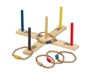 Relaxdays Wooden Ring Toss Game