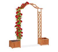Relaxdays Wooden Rose Arch with 2 Planter Boxes